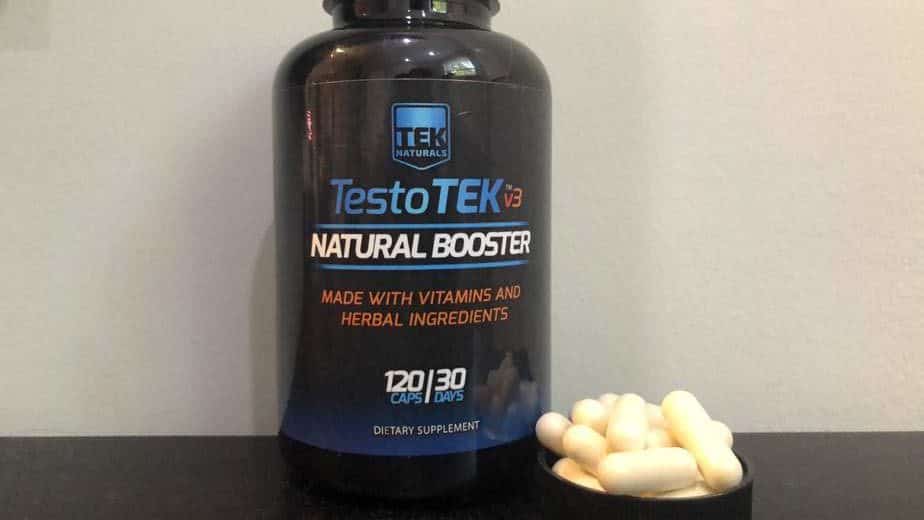 TestoTek pills outside of the bottle