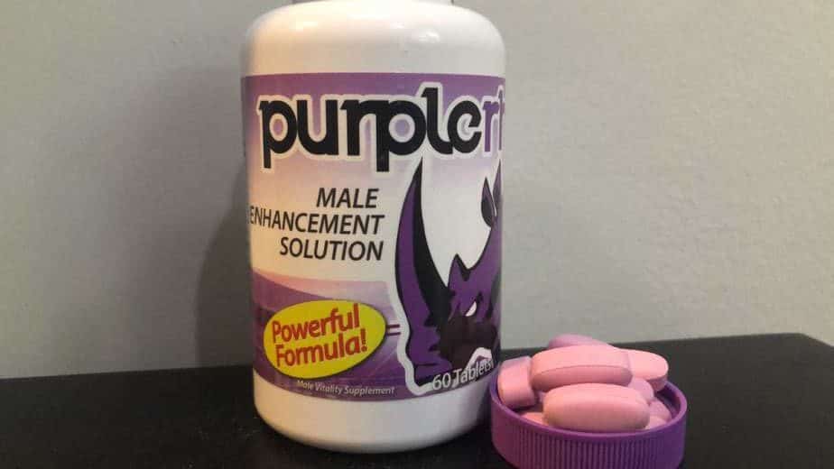 Purple Rhino pills outside of the bottle