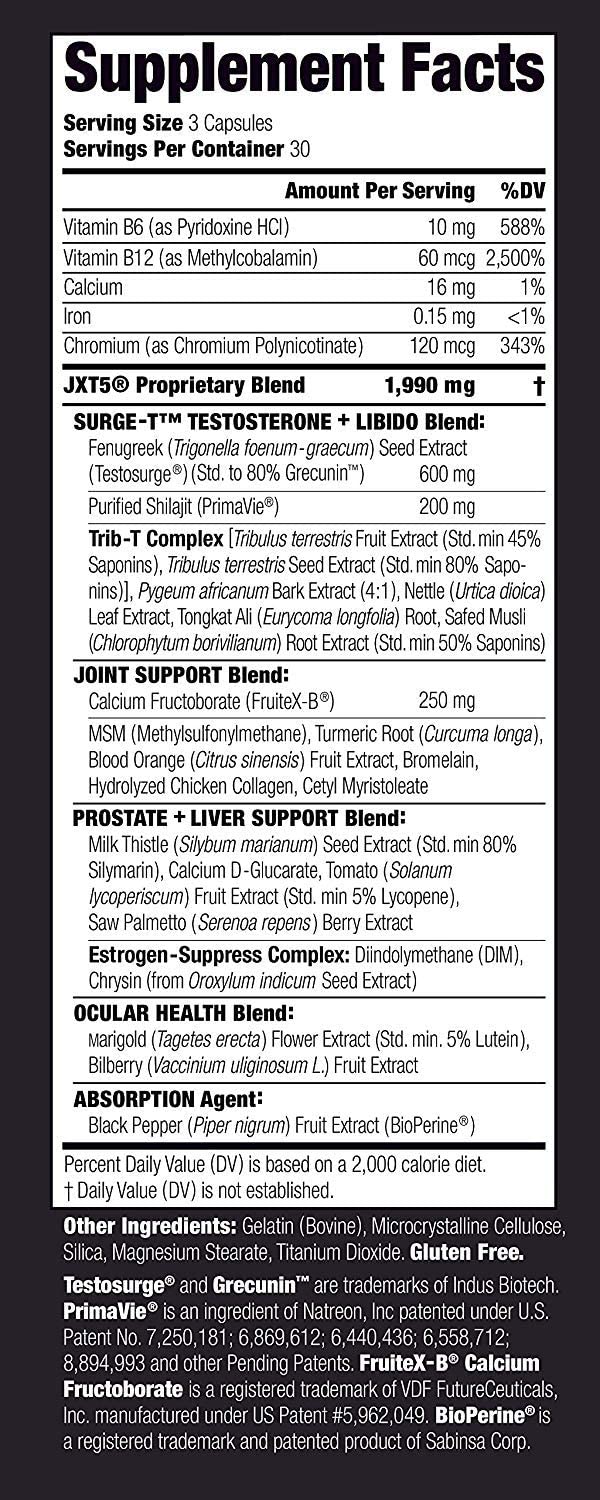 JXT5 ingredients and supplement facts