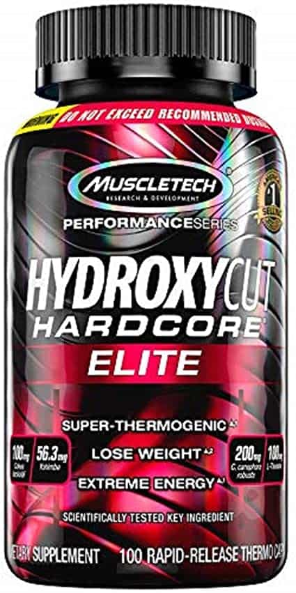 Hydroxycut hardcore elite fat burner bottle