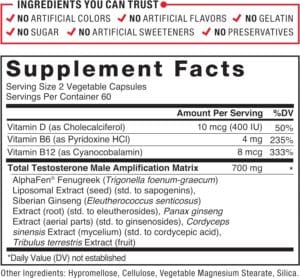 Force factor test x180 legend nutrition facts