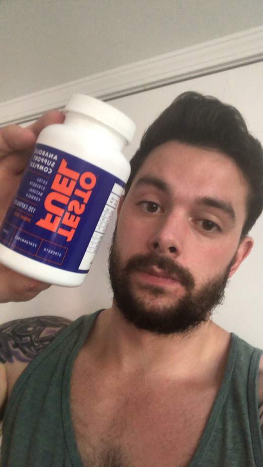 Me holding my bottle of TestoFuel