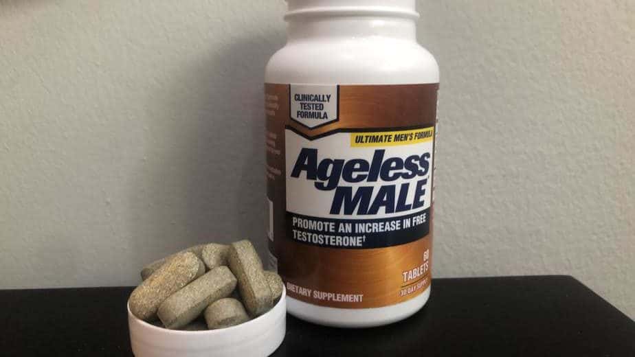 Ageless Male pills outside of the bottle