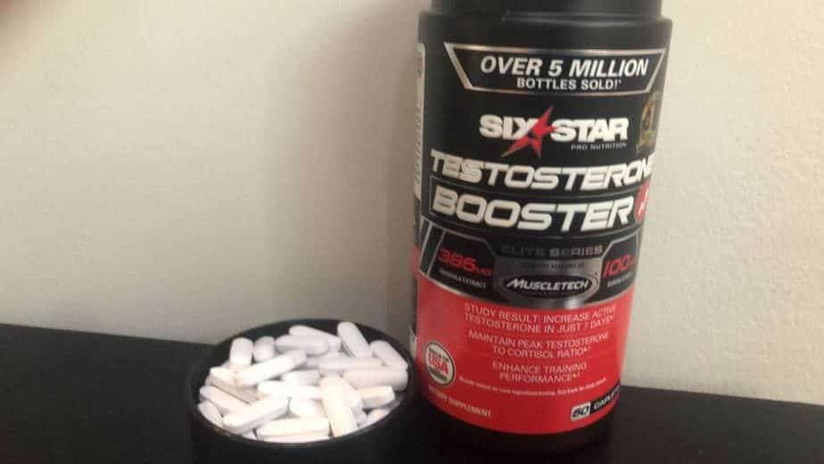 Six Star Testosterone Booster pills outside of the bottle