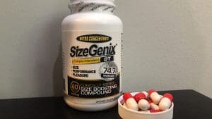 Sizegenix pills outside of the bottle