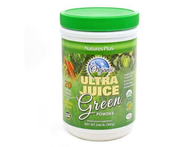 Natures Plus ultra juice green powder jar