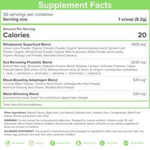 skinny fit skinny greens nutrition facts