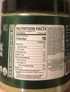 Field of Greens nutrition facts