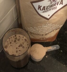 Kachava whole body meal replacement shake close up view